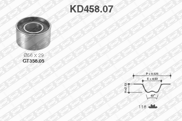SNR KD458.07 Kit cinghie dentate-Kit cinghie dentate-Ricambi Euro
