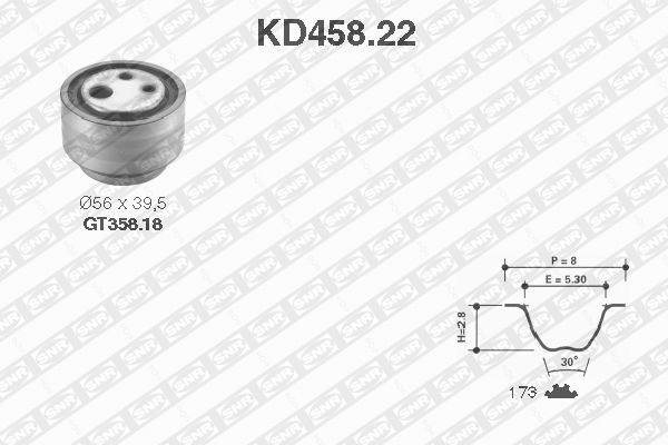 SNR KD458.22 Kit cinghie dentate-Kit cinghie dentate-Ricambi Euro