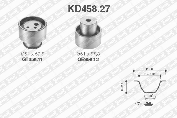 SNR KD458.27 Kit cinghie dentate-Kit cinghie dentate-Ricambi Euro