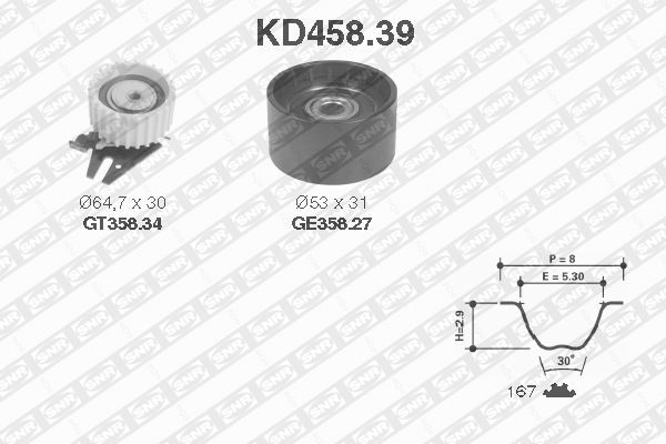 SNR KD458.39 Kit cinghie dentate-Kit cinghie dentate-Ricambi Euro