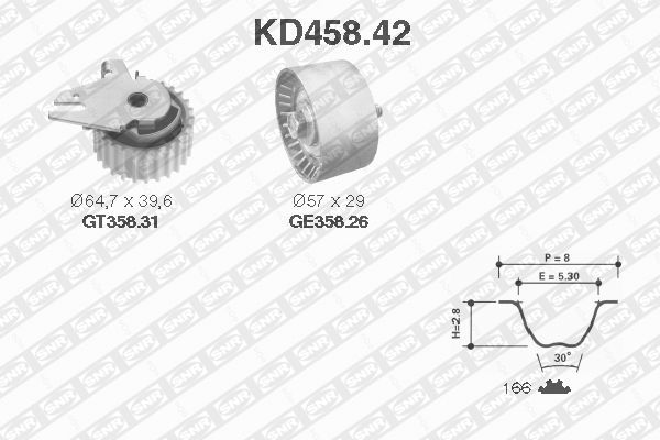 SNR KD458.42 Kit cinghie dentate-Kit cinghie dentate-Ricambi Euro