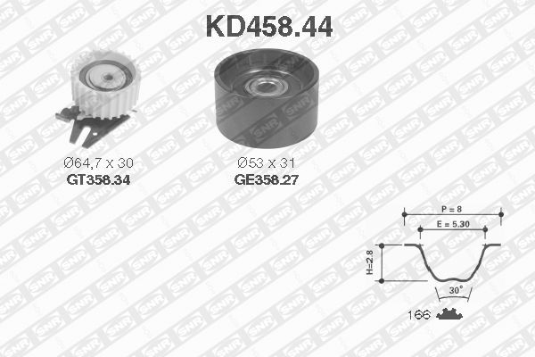 SNR KD458.44 Kit cinghie dentate-Kit cinghie dentate-Ricambi Euro