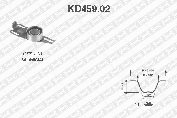 SNR KD459.02 Kit cinghie dentate-Kit cinghie dentate-Ricambi Euro