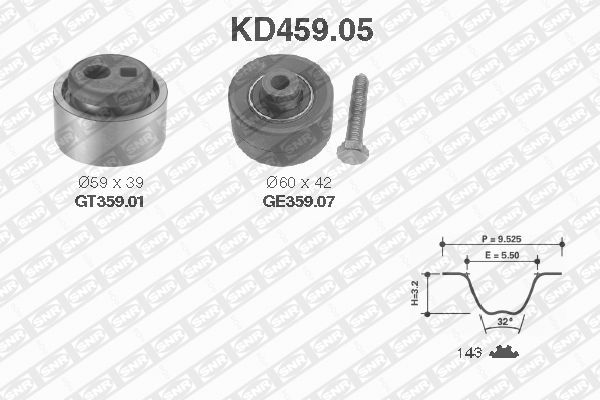 SNR KD459.05 Kit cinghie dentate-Kit cinghie dentate-Ricambi Euro