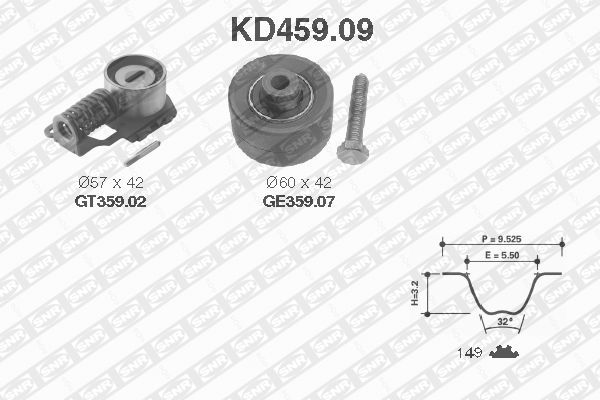 SNR KD459.09 Kit cinghie dentate