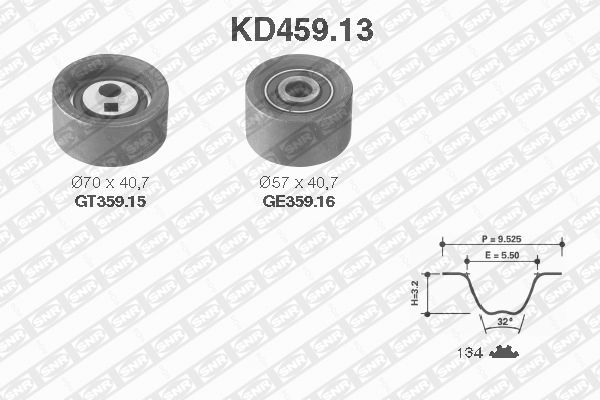 SNR KD459.13 Kit cinghie dentate-Kit cinghie dentate-Ricambi Euro