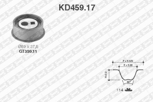 SNR KD459.17 Kit cinghie dentate-Kit cinghie dentate-Ricambi Euro