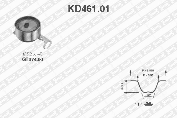 SNR KD461.01 Kit cinghie dentate-Kit cinghie dentate-Ricambi Euro