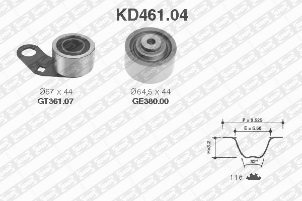 SNR KD461.04 Kit cinghie dentate-Kit cinghie dentate-Ricambi Euro