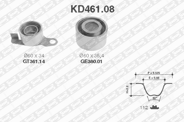 SNR KD461.08 Kit cinghie dentate