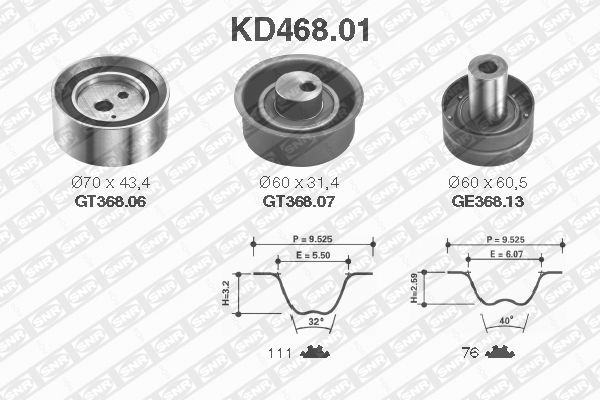 SNR KD468.01 Kit cinghie dentate