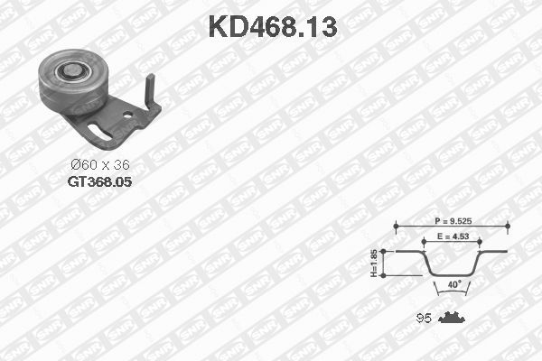 SNR KD468.13 Kit cinghie dentate-Kit cinghie dentate-Ricambi Euro