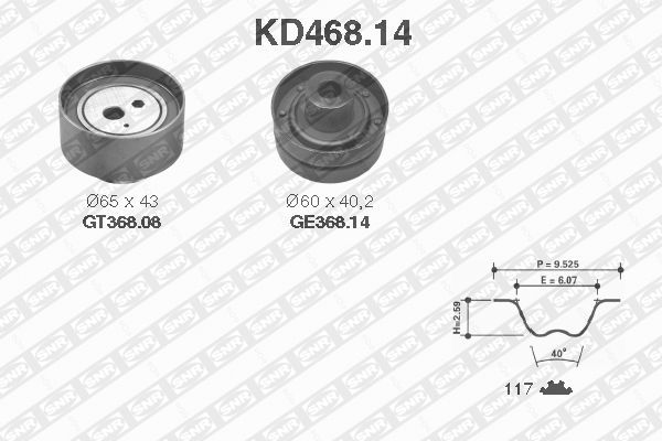 SNR KD468.14 Kit cinghie dentate-Kit cinghie dentate-Ricambi Euro