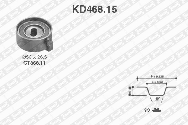 SNR KD468.15 Kit cinghie dentate-Kit cinghie dentate-Ricambi Euro