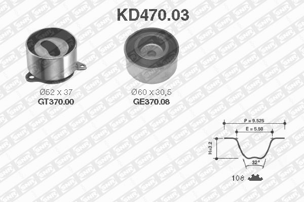 SNR KD470.03 Kit cinghie dentate