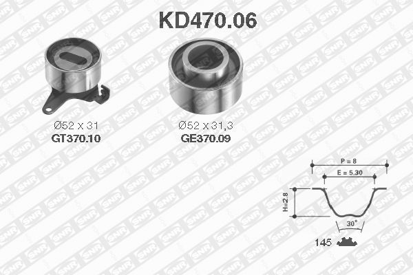 SNR KD470.06 Kit cinghie dentate-Kit cinghie dentate-Ricambi Euro