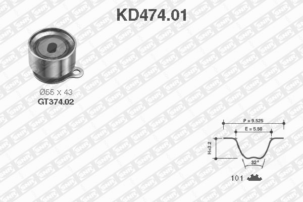 SNR KD474.01 Kit cinghie dentate-Kit cinghie dentate-Ricambi Euro