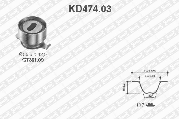 SNR KD474.03 Kit cinghie dentate-Kit cinghie dentate-Ricambi Euro