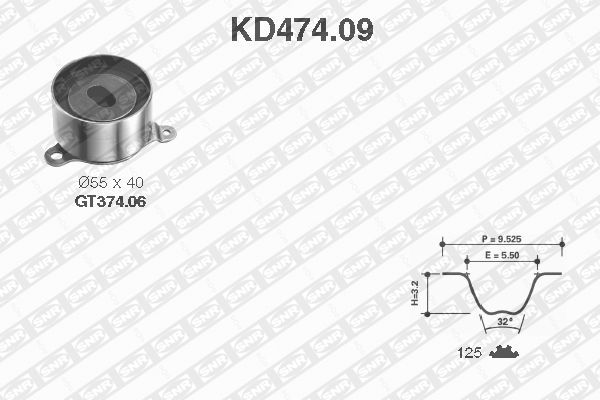 SNR KD474.09 Kit cinghie dentate-Kit cinghie dentate-Ricambi Euro