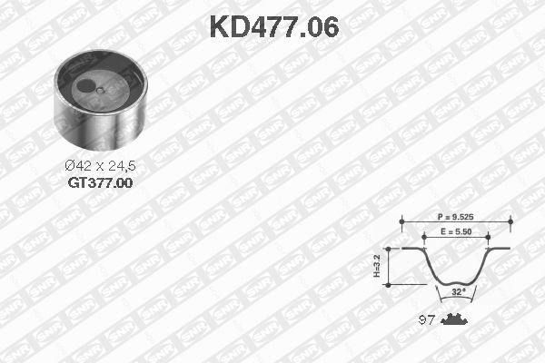 SNR KD477.06 Kit cinghie dentate-Kit cinghie dentate-Ricambi Euro