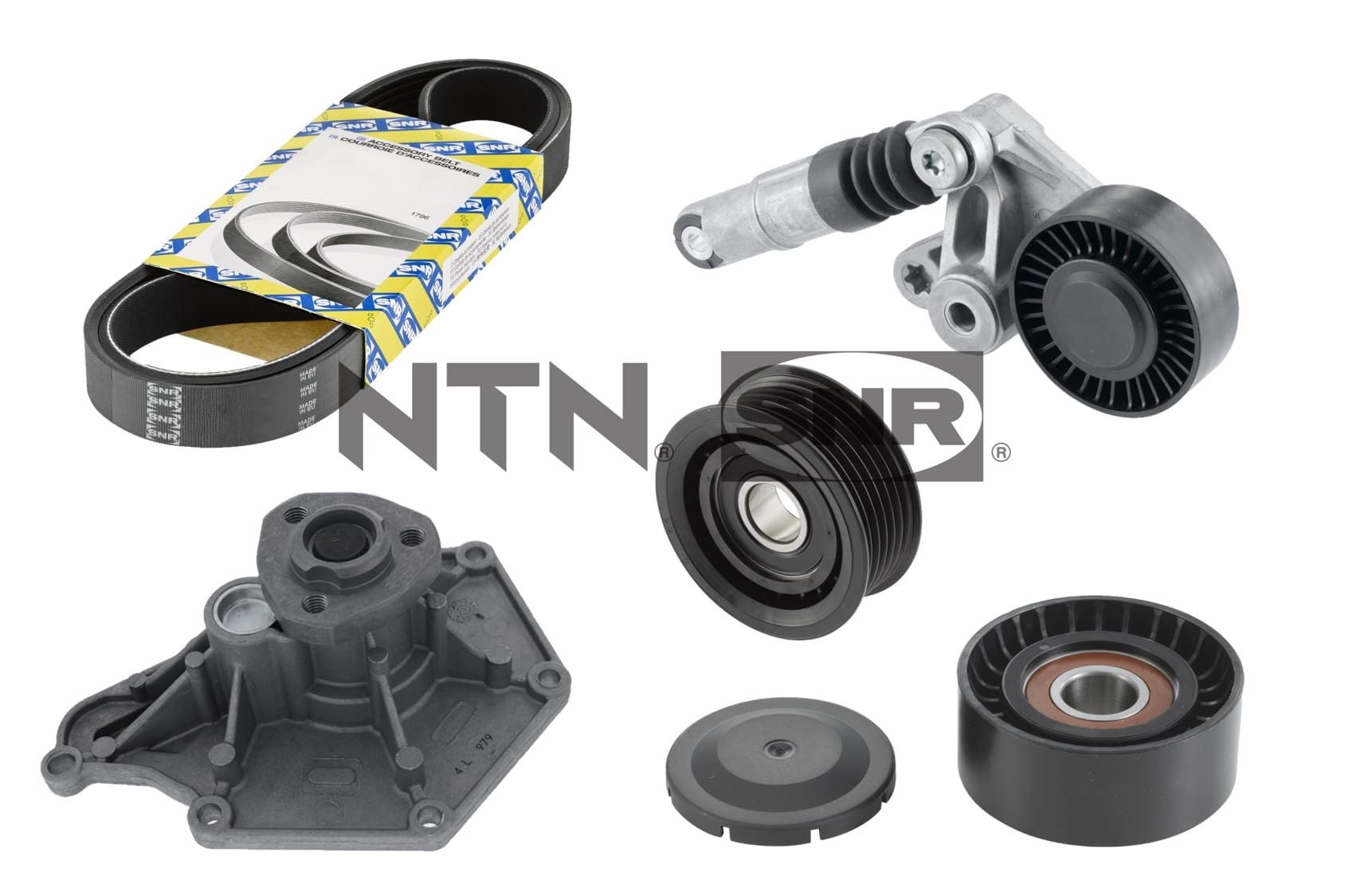 SNR KAP857.510 Water Pump + V-Ribbed Belt Kit for AUDI VW