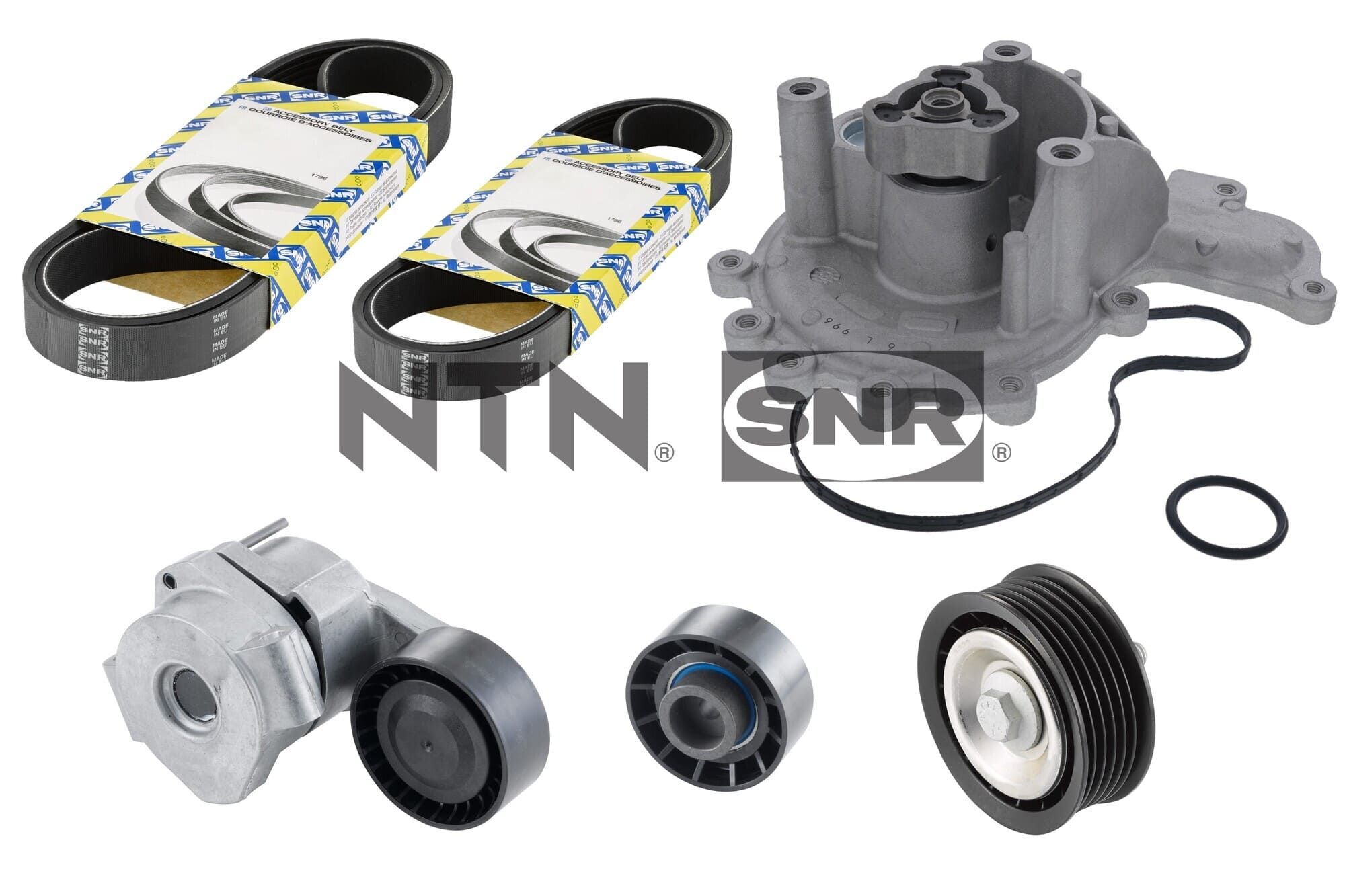 SNR KAP859.440 Water Pump + V-Ribbed Belt Kit for CITROËN FIAT FORD PEUGEOT