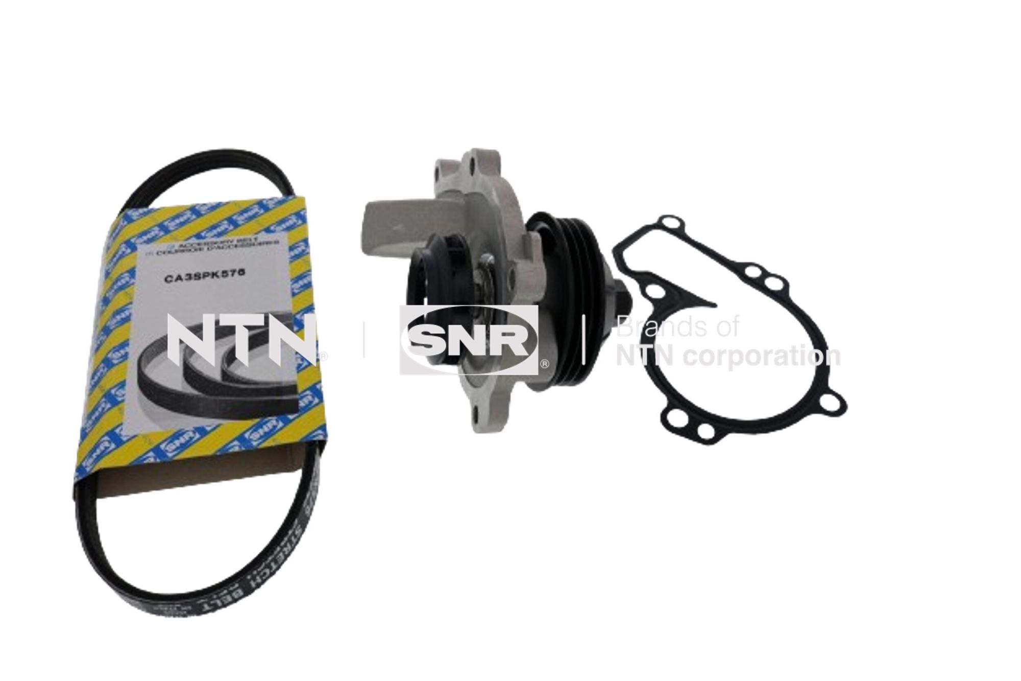 SNR KAP859.470 Water Pump + V-Ribbed Belt Kit for CITROËN DS OPEL PEUGEOT