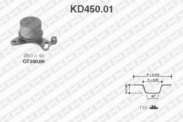 SNR KD450.01 Σετ οδοντωτού ιμάντα for BMW