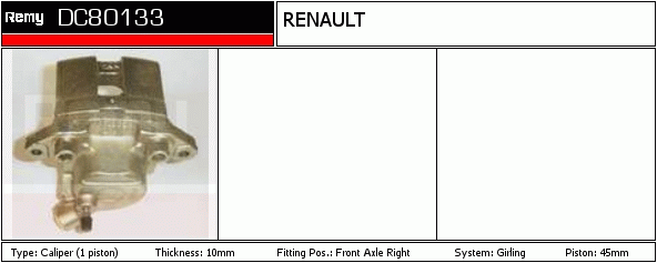 DELCO REMY DC80133 Brake...