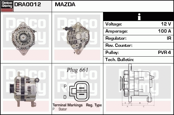 DELCO REMY DRA0012 Alternator