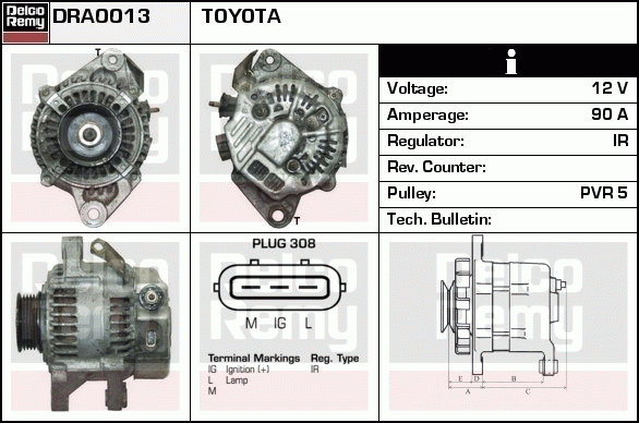 DELCO REMY DRA0013 Alternator