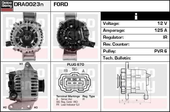 DELCO REMY DRA0023N Alternator