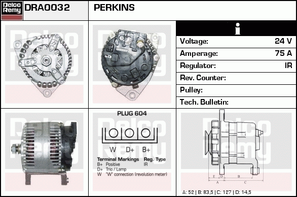 DELCO REMY DRA0032 Alternator