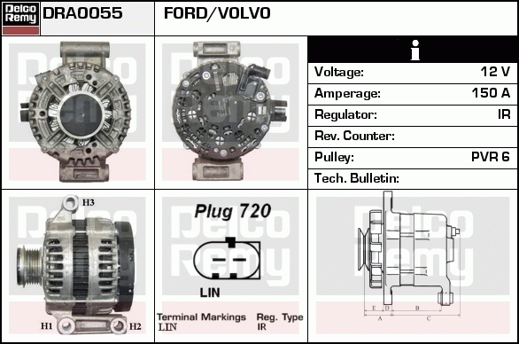 DELCO REMY DRA0055 Alternator