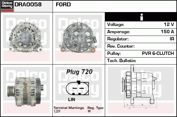 DELCO REMY DRA0058 Alternator