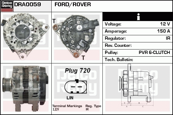 DELCO REMY DRA0059 Alternator