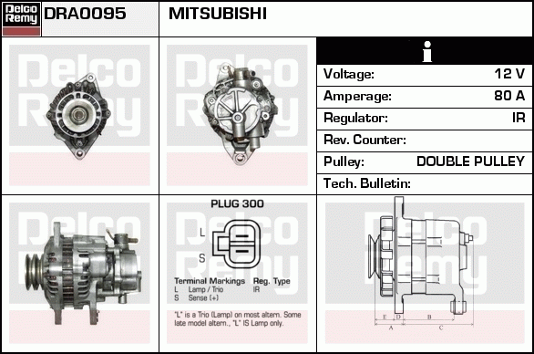 DELCO REMY DRA0095 Alternator