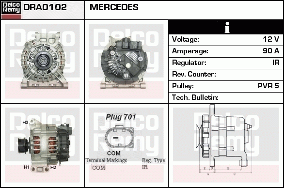 DELCO REMY DRA0102 Alternator