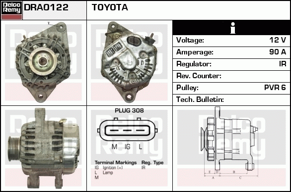 DELCO REMY DRA0122 Alternator