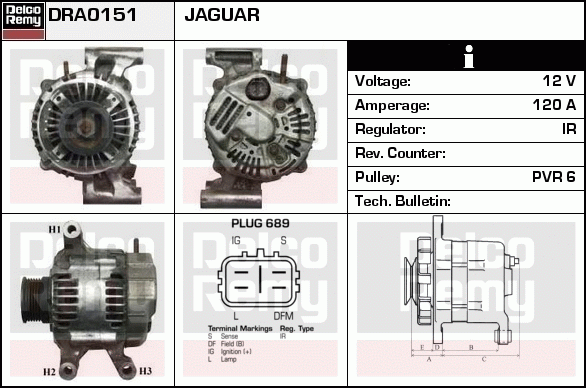 DELCO REMY DRA0151 Alternator