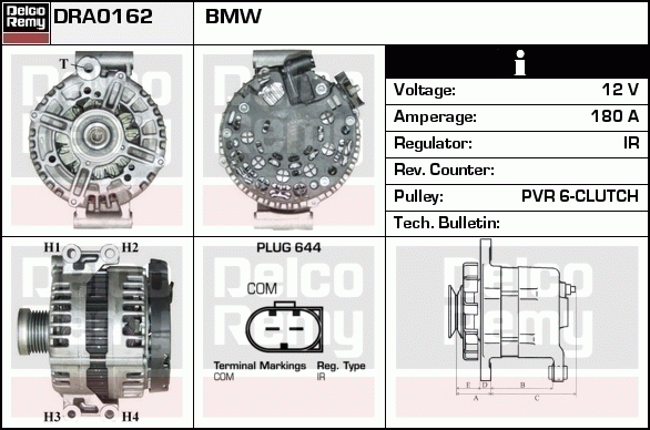 DELCO REMY DRA0162 Alternator