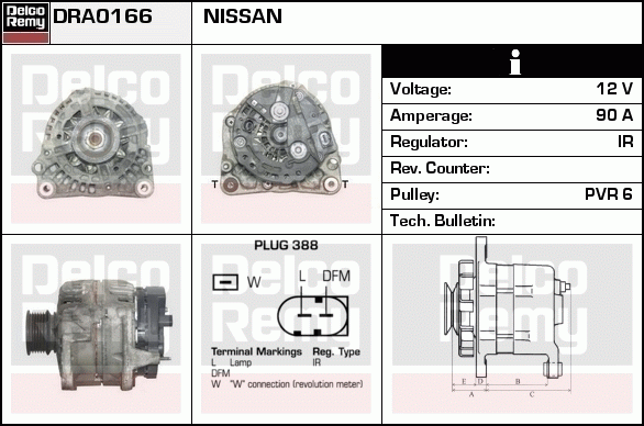 DELCO REMY DRA0166 Alternator