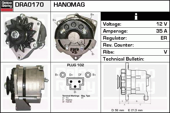 DELCO REMY DRA0170 Alternator