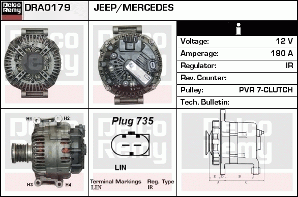 DELCO REMY DRA0179 Alternator