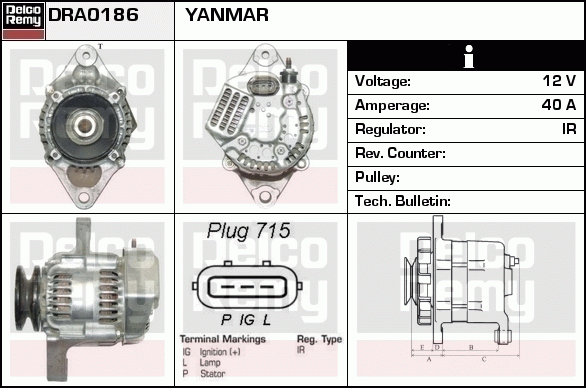 DELCO REMY DRA0186 Alternator