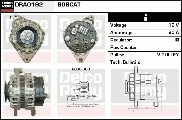 DELCO REMY DRA0192 Alternator