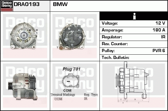 DELCO REMY DRA0193 Alternator