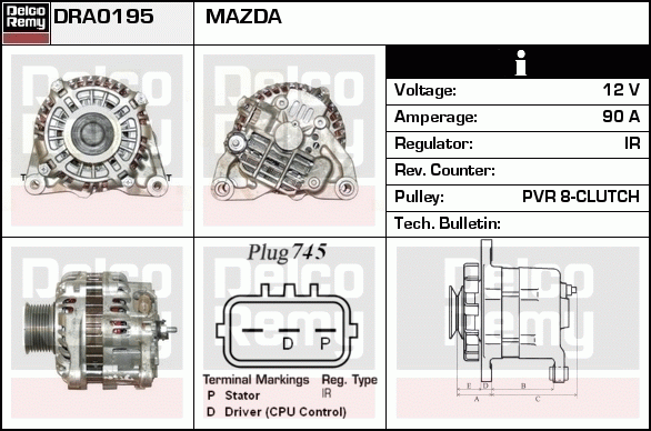 DELCO REMY DRA0195 Alternator