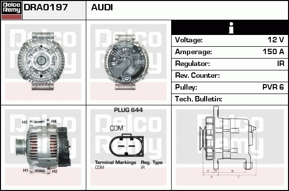 DELCO REMY DRA0197 Alternator