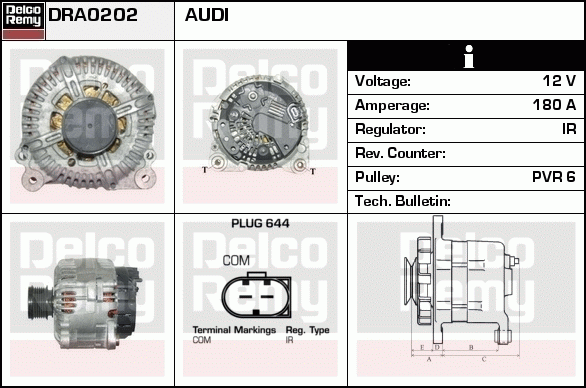 DELCO REMY DRA0202 Alternator